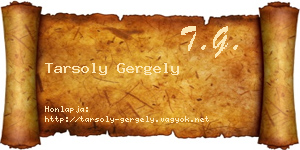 Tarsoly Gergely névjegykártya